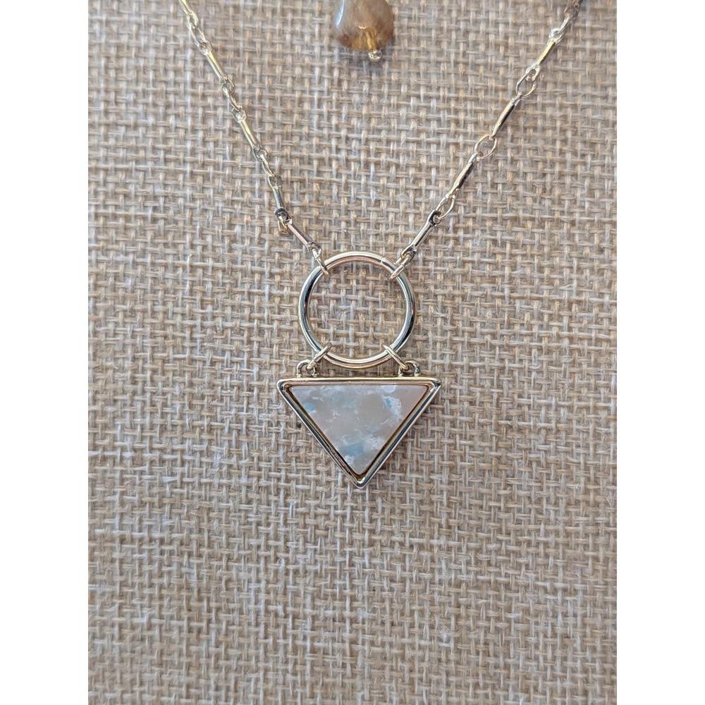 Park Lane Double Layered Necklace Natural Color Stones Gold Tone NIB - Picture 3 of 5
